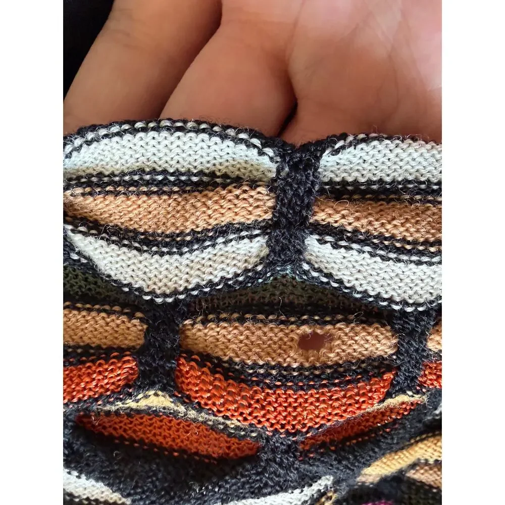 M Missoni Womens Size Medium Black Multicolor Cowl Neck Long Sleeve Top - Picture 5 of 8